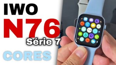 📢 Cores IWO N76 Série 7 LANÇAMENTO - Clone Apple Watch Series 7, Smartwatch TOP e COMPLETO